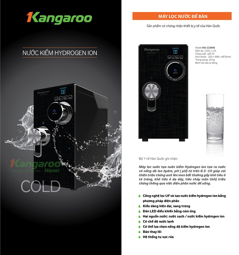 Máy lọc nước Hydrogen Kangaroo KG123HQ