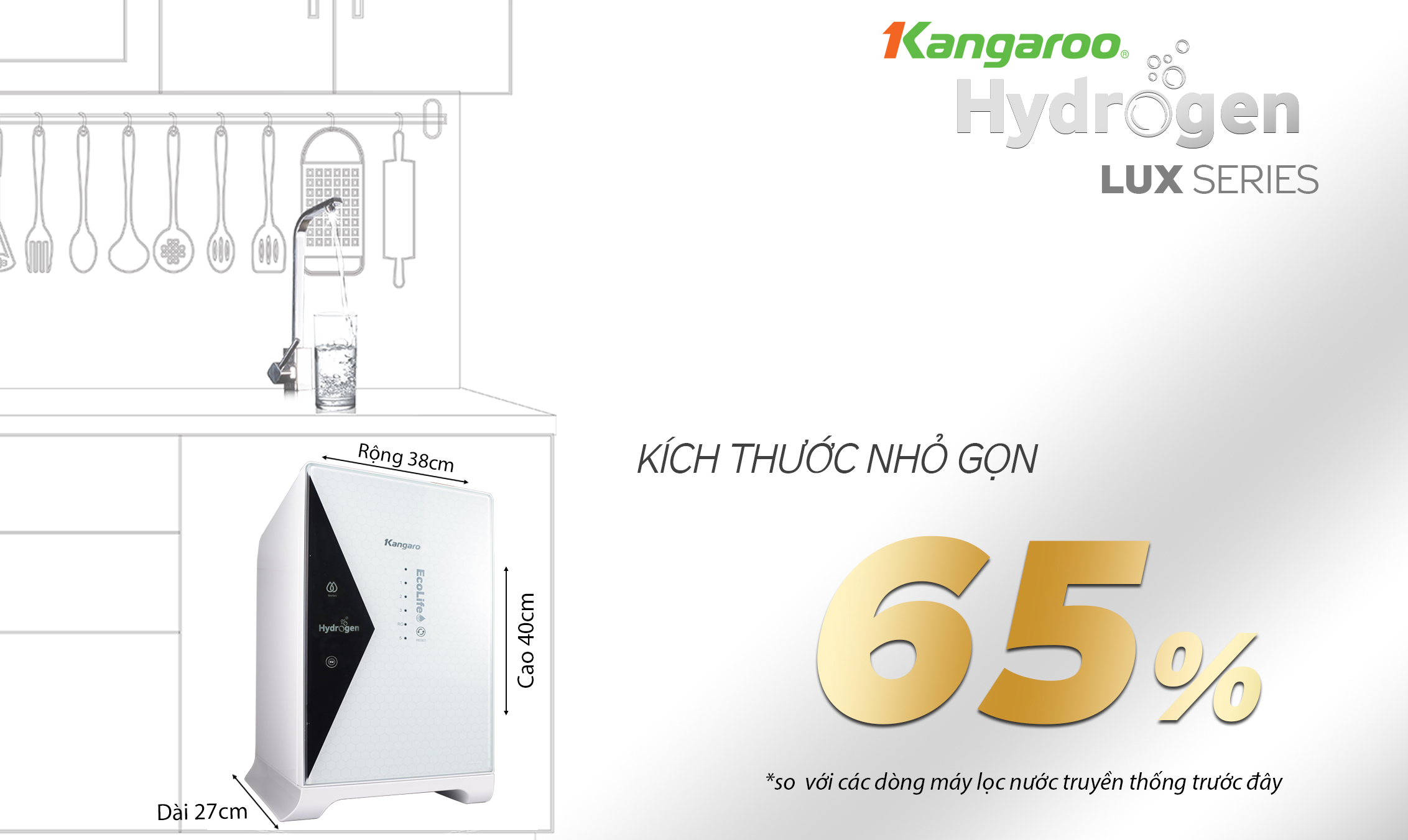 Thiết kế máy lọc nước Kangaroo Hydrogen KG100HU 