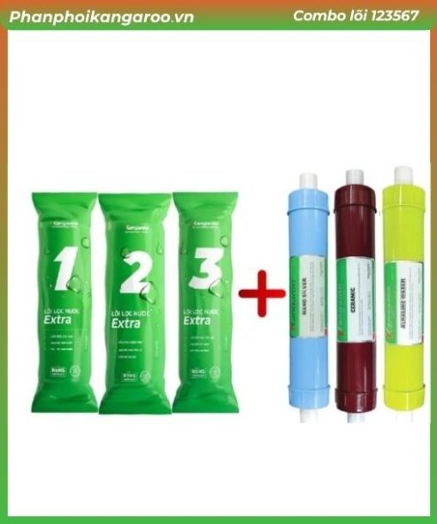 Combo Cho Máy Lọc 6 Lõi Kangaroo( Lõi 123, Nanosilver, Ceramic, Alkaline)